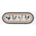 Capitol Importing Co 13 x 36 in. Roosters Oval Patch Runner 68-430R